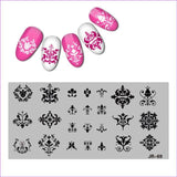 2018 Stainless Steel Nail Stamping Plate Template Florid Unicorn Swirl Pattern Zociac Coffee Anchor Arrow Nail Tool JR058-70