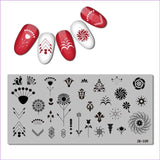 2018 Stainless Steel Stamping Plate Template Xmas Christmas Snow Tea Cup Mandala Red Wine Flower Love Easter Nail Tool JR101-110