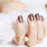 2018 fashion beautiful candy color Nail finished false nails short paragraph 24pcs 54 section Optional