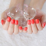 2018 fashion beautiful candy color Nail finished false nails short paragraph 24pcs 54 section Optional