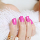 2018 fashion beautiful candy color Nail finished false nails short paragraph 24pcs 54 section Optional