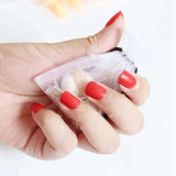 2018 fashion beautiful candy color Nail finished false nails short paragraph 24pcs 54 section Optional