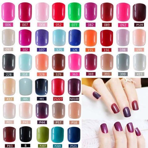 2018 fashion beautiful candy color Nail finished false nails short paragraph 24pcs 54 section Optional