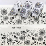 2019 Flying Dandelion Nail Art Water Decals Transfer Sticker Manicure Nail Decoration