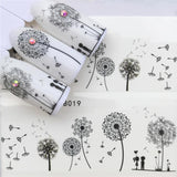 2019 Flying Dandelion Nail Art Water Decals Transfer Sticker Manicure Nail Decoration