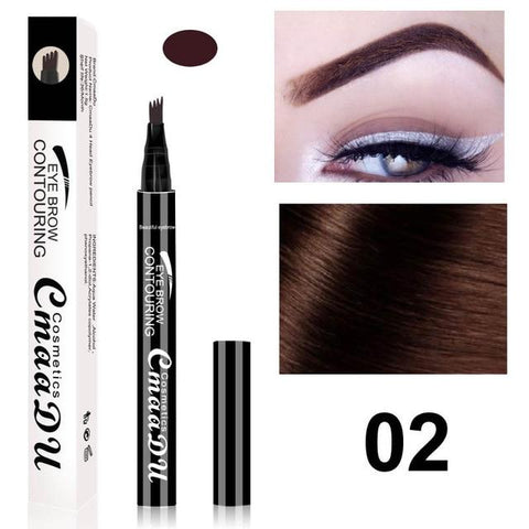 2019 Waterproof Microblading Tatto Eyebrow Liquid Ink Makeup Fine Sketch 4 Fork Eyebrow Pen Waterproof Tattoo Eye Brow