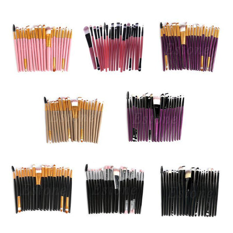 20Pcs Cosmetic Brushes Pro Powder Foundation Eyeshadow Eyeliner Lip Makeup Set Makeup Eyeshadow Foundation Concealer Brushes