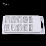 20pcs Acrylic Nails Mold with Scale Tools Full Cover Gel False Nail Tips Clear Cover Model Nails Art Manicure Tool Wholesale