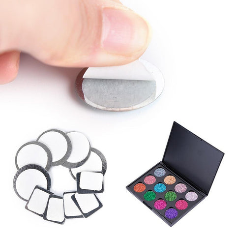 20pcs/lot Round/Square Tightly Eyeshadow Palette Metal Sticker Silver