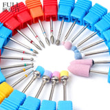 22 Types Diamond Ceramic Rotary Burr Nail Files Cuticle Clean Mills Brush for Electric Manicure Nail Drill Accessories CHGS/M/S