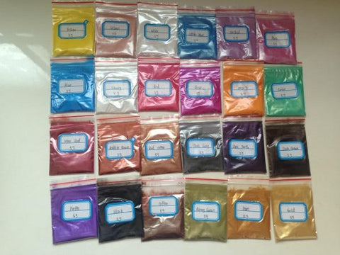 24 Colors Mixed  Healthy Natural Mineral Mica Powder DIY For Soap Dye Soap Colorant makeup  1 Lot =5g/10g*24 colors =120g/240g