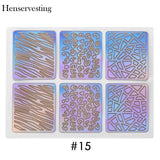 24 Type Hollow Laser Nail Art Sticker Stencil Set Gel Polish Nail Vinyl Tip Transfer Guide Template Nail Decals Stickers
