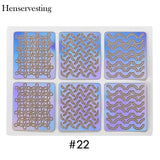 24 Type Hollow Laser Nail Art Sticker Stencil Set Gel Polish Nail Vinyl Tip Transfer Guide Template Nail Decals Stickers