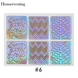 24 Type Hollow Laser Nail Art Sticker Stencil Set Gel Polish Nail Vinyl Tip Transfer Guide Template Nail Decals Stickers