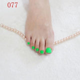 24PCS fashion design cute toes latest French style candy colorful fake toe 46 Optional