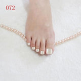 24PCS fashion design cute toes latest French style candy colorful fake toe 46 Optional