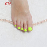 24PCS fashion design cute toes latest French style candy colorful fake toe 46 Optional
