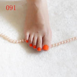 24PCS fashion design cute toes latest French style candy colorful fake toe 46 Optional
