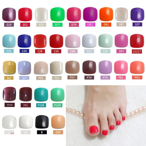 24PCS fashion design cute toes latest French style candy colorful fake toe 46 Optional