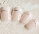 24Pcs Beauty Light White Short French Fake Nails Full Cover European Simple Manicure Cold Oval faux ongle naturelle for Office