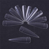 24Pcs False Nail Tips Long Cuspidal Stiletto Nail Tips White French Salon Acrylic Nail Art False Nail Tip