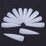 24Pcs False Nail Tips Long Cuspidal Stiletto Nail Tips White French Salon Acrylic Nail Art False Nail Tip