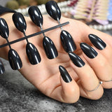 24pcs/kit Stiletto Shiny Fake Nails White Pointed Fake Nails Easily Decorate Your Fingers Candy White Surface 15P