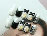 24pcs/set Cream nude pink pure color 3D fake nails Cute french false nails  with Sided adhesive Middle-long full nail tips Bride