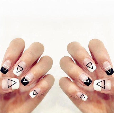 24pcs/set Cream nude pink pure color 3D fake nails Cute french false nails  with Sided adhesive Middle-long full nail tips Bride