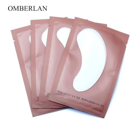 25/50/100 Pairs/Lot Patches for Eyelash Extension Under Eye Pads Paper Patches Pink Lint free Stickers for False Eyelashes