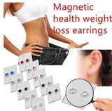 2pc Magnetic Slimming Earrings Weight Loss Acupoints Stud  Magnetic Therapy Crystal Earring Fat Burning Slimming Face Lift Tools