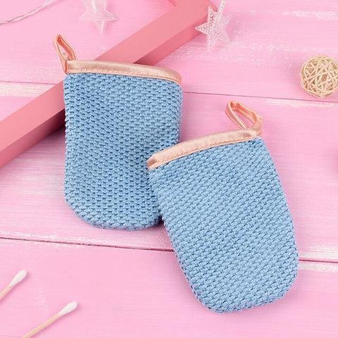 2pcs Portable Makeup Remover Towel Cleansing Glove Tool Reusable Microfiber Facial Towel Cosmetic Puff Face Care