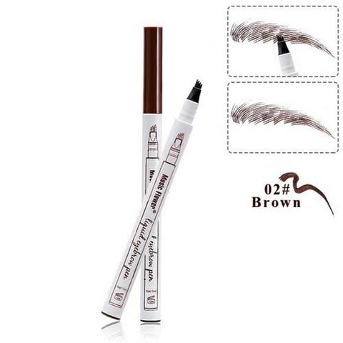 3 Colors 4 Head Fine Sketch Eyebrow Eyebrow Pencil Eyebrow Pen Women Girl Waterproof Fork Tip Eyebrow Tattoo Pen Brow Pencil