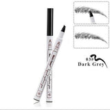 3 Colors Microblading Eyebrow Tattoo Pen 4 Head Fine Sketch Liquid Eyebrow Pencil Waterproof Tattoo Eye Brow Pen Smudge-proof
