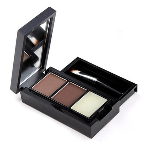 3 Colors Professional Eye Shadow Powders With Mirror Brush Eye Brow Makeup Eyebrow Powder Waterproof Eyebrow Wax Palette HS11