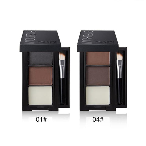 3 Colors Professional Eye Shadow Powders With Mirror Brush Eye Brow Makeup Eyebrow Powder Waterproof Eyebrow Wax Palette HS11