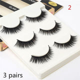 3 or 5Pairs Support wholesale&single Natural Bushy Makeup Cross False Eyelashes Eye Lashes Black Soft Natural False Eyelashes