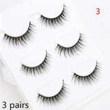 3 or 5Pairs Support wholesale&single Natural Bushy Makeup Cross False Eyelashes Eye Lashes Black Soft Natural False Eyelashes