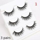 3 or 5Pairs Support wholesale&single Natural Bushy Makeup Cross False Eyelashes Eye Lashes Black Soft Natural False Eyelashes