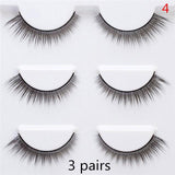 3 or 5Pairs Support wholesale&single Natural Bushy Makeup Cross False Eyelashes Eye Lashes Black Soft Natural False Eyelashes