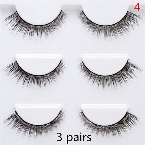 3 or 5Pairs Support wholesale&single Natural Bushy Makeup Cross False Eyelashes Eye Lashes Black Soft Natural False Eyelashes