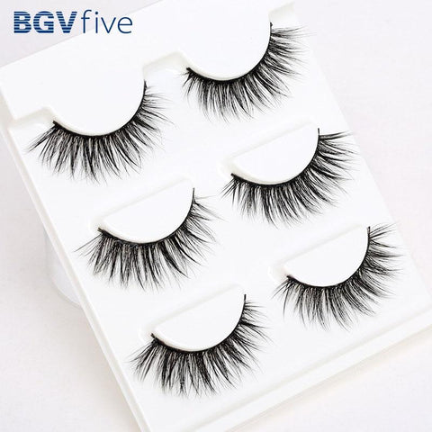 3 or 5Pairs Support wholesale&single Natural Bushy Makeup Cross False Eyelashes Eye Lashes Black Soft Natural False Eyelashes