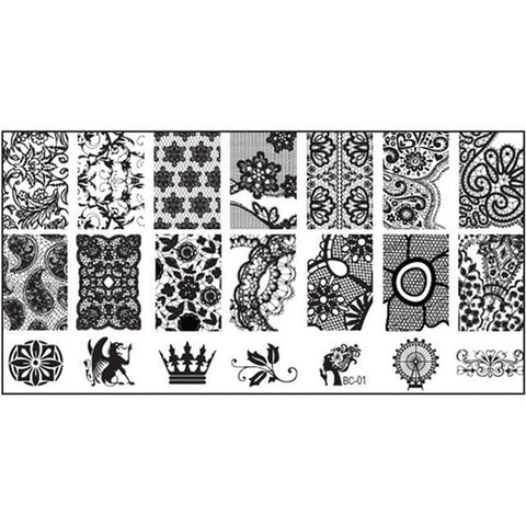 30 Styles DIY Nail Art Plates Flower Lace Nail Stencil Manicure Template Stamping Plate