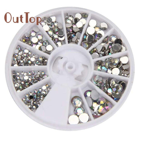 300pcs Round 3D Acrylic Nail Art Gems Crystal Rhinestones DIY Decoration Wheel Jul3 Drop Shipping MG O06 HWHW