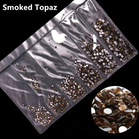 31 Colors SS3-SS10 Mix Sizes 1700pcs/Bag Crystal Glass Nails Art Rhinestones For 3D Nail Art Rhinestones Decoration Gems