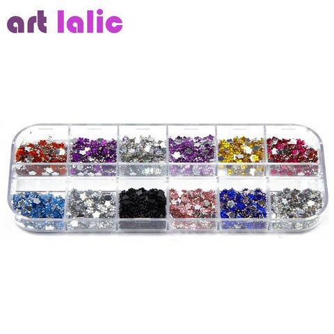 3600Pcs Nail Art Rhinestones 3D Silver 2mm Round Mix Teardrop Heart Sticker Gems  Deco Glitters Nail Decoration Craft