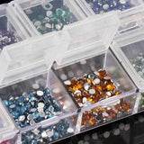 3600Pcs Nail Art Rhinestones 3D Silver 2mm Round Mix Teardrop Heart Sticker Gems  Deco Glitters Nail Decoration Craft