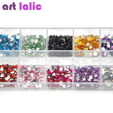 3600Pcs Nail Art Rhinestones 3D Silver 2mm Round Mix Teardrop Heart Sticker Gems  Deco Glitters Nail Decoration Craft