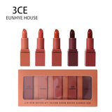 3CE EUNHYE HOUSE Lipstick Matte Lipstick Waterproof Lips Cosmetics Easy To Carry Matte Lipsticks 5 Colors In Set Hot Sale