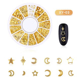 3D Hollow Nail Art Decoration Metal Mixed Shapes GeometryGolden  Tips DIY Nail Art Tools Fashion Nail Decorating Stickers